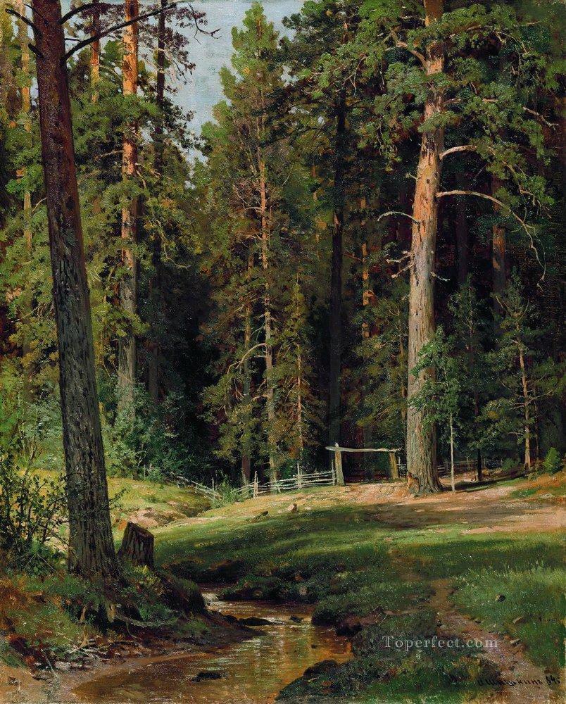 edge of the forest 1884 classical landscape Ivan Ivanovich trees Oil Paintings